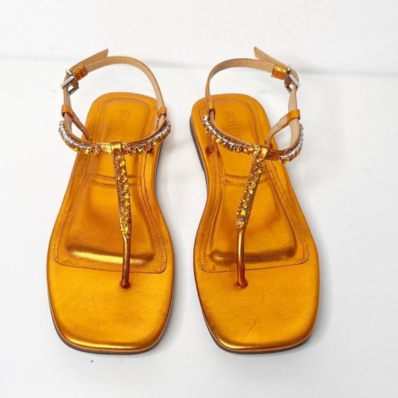 SCHUTZ Orange Embellished Sandals - Picture 9 of 12